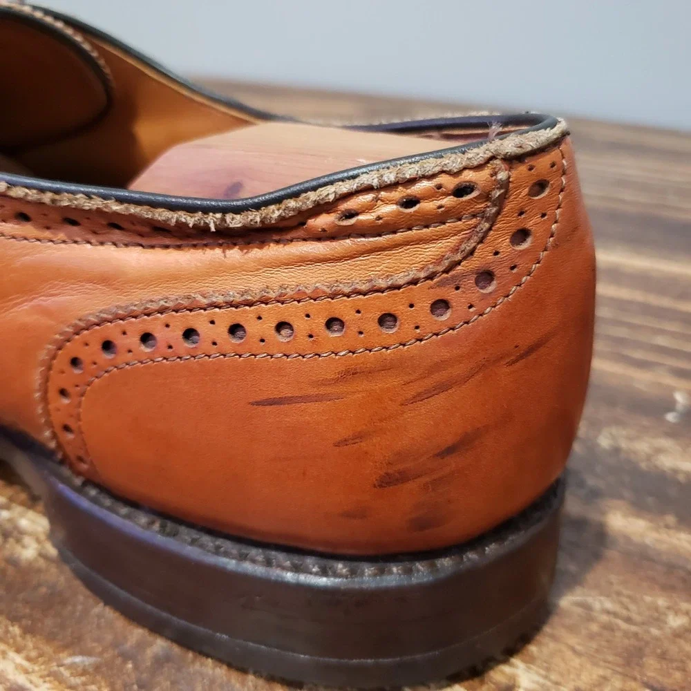 Allen Edmonds Oxford Mens 9.5 E Sanford Brown Fair Cap Toe Brogue Dress Shoes